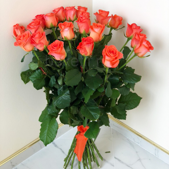 21 коралловая роза, лента в Армянске