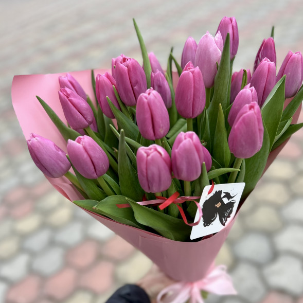 21 розовый тюльпан в Армянске