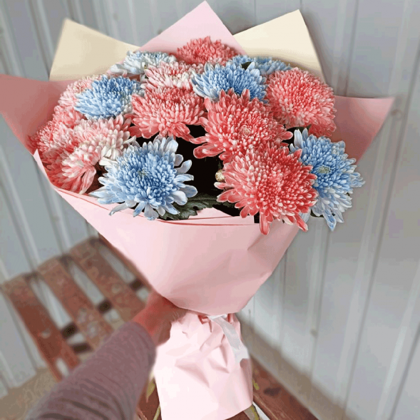 15 одноголовых хризантем микс в Армянске